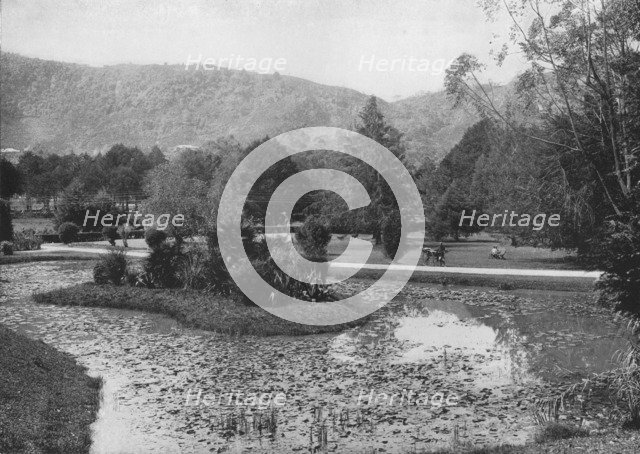 'Hakgalla Gardens from the Lotus Pond, Nuwara Eliya', c1890, (1910). Artist: Alfred William Amandus Plate.