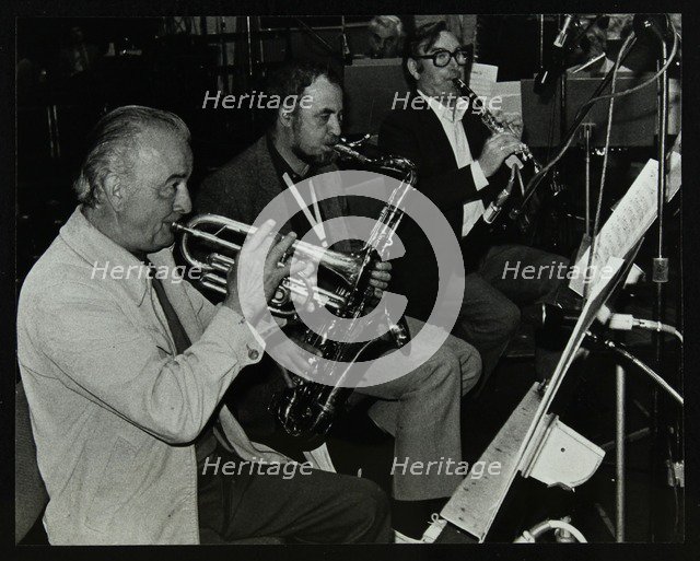 Kenny Baker, Danny Moss, and Henry Mackenzie at the BBC recording studios, London, 22 April 1982. Artist: Denis Williams