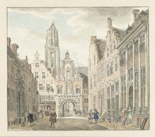Nieuwstraat in Utrecht with a view of the Dom tower, 1753. Creator: Johanna de Bruyn.