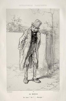 In the Quarter of the Marais. Creator: Paul Gavarni (French, 1804-1866).