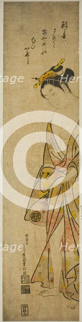 Young Woman after a Bath, c. 1745. Creator: Ishikawa Toyonobu.