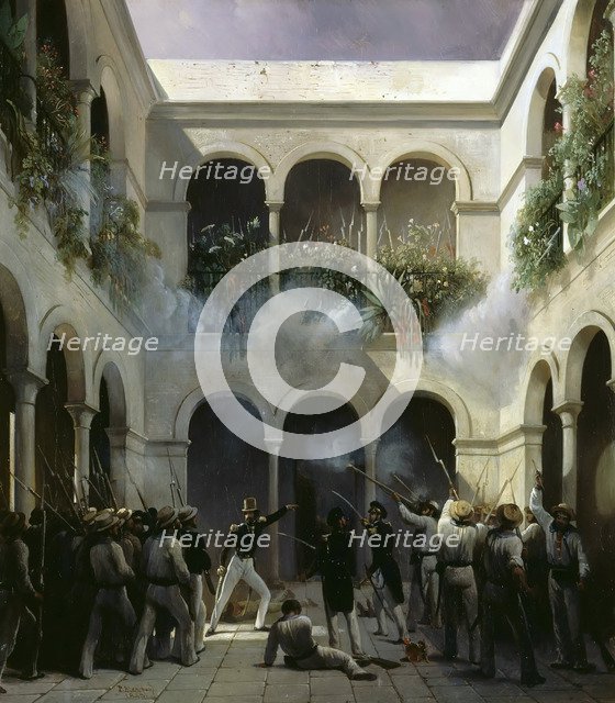 Attack of François d’Orléans, prince de Joinville in Veracruz on December 5, 1838. Artist: Blanchard, Henri Pierre Léon Pharamond (1805-1873)