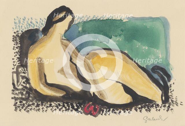 A reclining nude, 1934-1935. Creator: Mikulas Galanda.