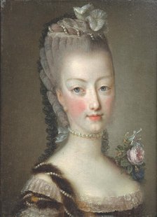 Portrait of Queen Marie Antoinette of France (1755-1793), 1774. Creator: Frédou de la Bretonniére, Jean-Martial (1710-1795).