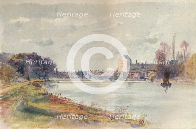 'Isleworth, from the Towpath', 1891, (1914). Artist: James S Ogilvy.