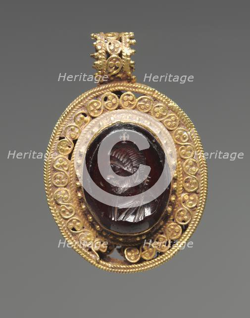 Pendant with Portrait Intaglio, 500s. Creator: Unknown.