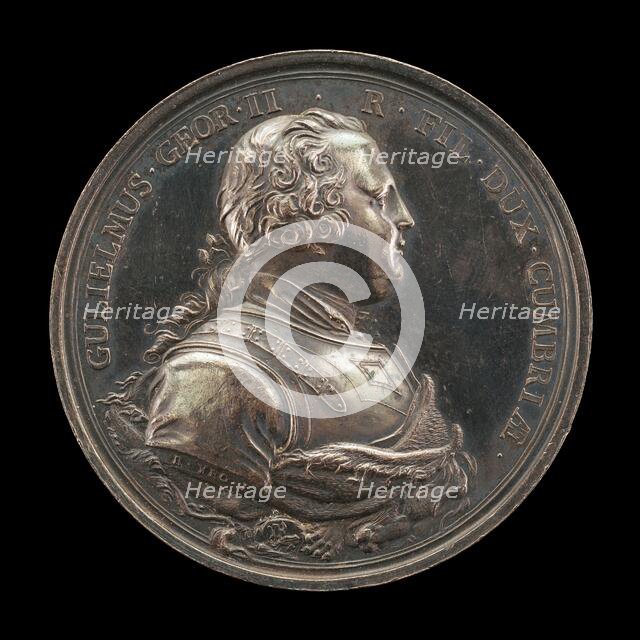 William, 1721-1765, Duke of Cumberland [obverse], 1746. Creator: Richard Yeo.