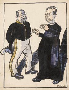 Minister and a priest, 1920-1930. Creator: Patrick Kroon.