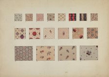 Quilt Patches, c. 1937. Creator: Millia Davenport.