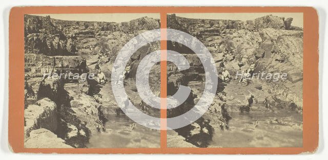 Untitled [group of people in a rocky landscape], late 19th century. Creator: O.H. Copeland.