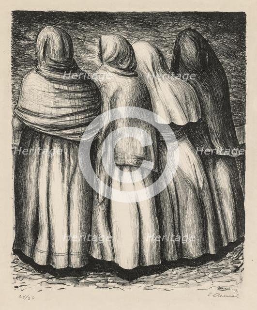 Women in Profile (Mujeres de perfil), 1945. Creator: Luis Arenal (Mexican, 1909-1985).