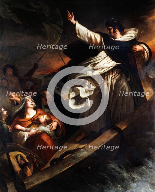 Saint Thomas Aquinas preaches trust in God during the storm, 1823. Creator: Scheffer, Ary (1795-1858).