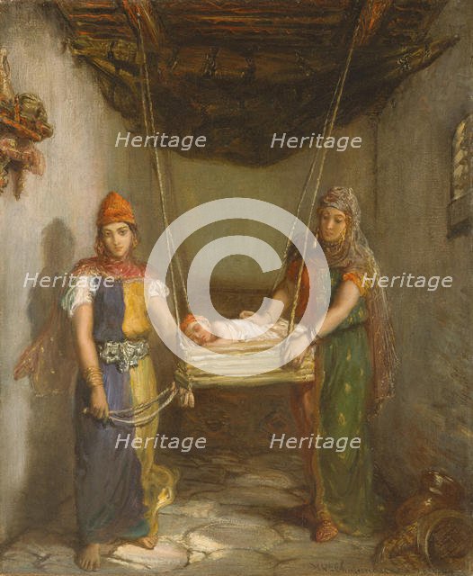 Scene in the Jewish Quarter of Constantine, 1851. Creator: Theodore Chasseriau.