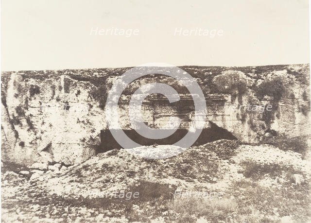 Jérusalem, Tombeau des rois de Juda, Intérieur de la cour, 1854. Creator: Auguste Salzmann.