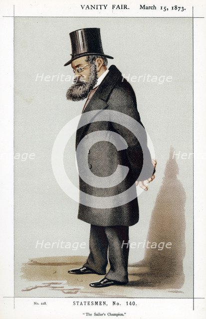 Samuel Plimsoll, British social reformer and politician, 1873. Creator: Unknown.