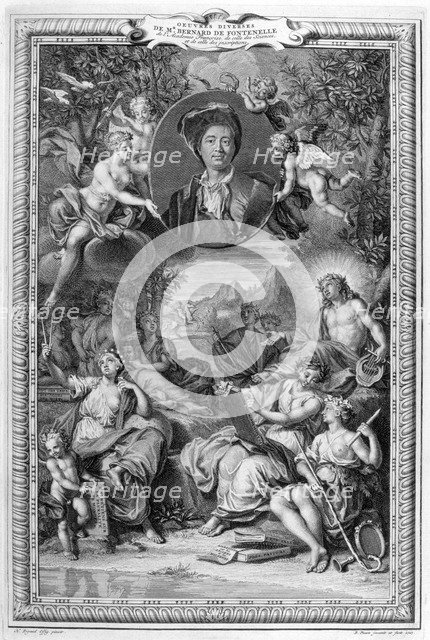 Bernard de Fontenelle, 1728-1729. Artist: Bernard Picart