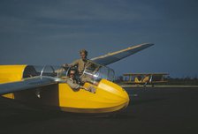 Marine lieutenant, glider pilot in training, ready for...at Page Field, Parris Island, S.C. , 1942. Creator: Alfred T Palmer.
