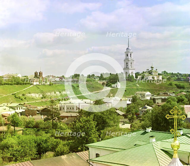 Prince Fedor's side [of the city] from the bell tower of the Cathedral of the Transfigur..., 1910. Creator: Sergey Mikhaylovich Prokudin-Gorsky.
