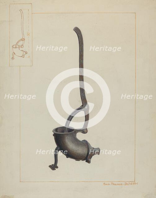 Sausage Stuffer, 1935/1942. Creator: Samuel Fineman.