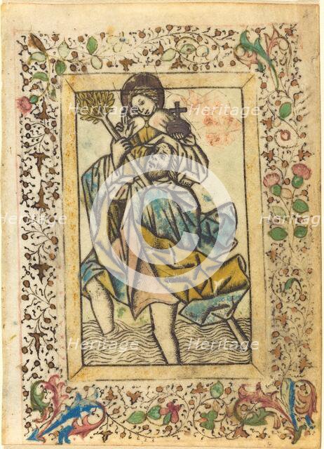 Saint Christopher, c. 1460. Creator: Master of the Dutuit Mount of Olives.
