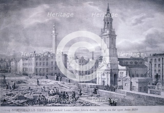 King William Street, 1830. Artist: George Scharf