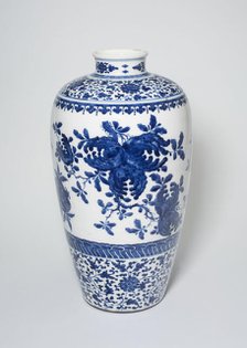 Vase with Pomegranates and Stylized Floral Scrolls, Qing dynasty (1644-1911). Creator: Unknown.