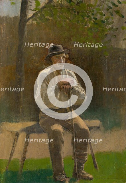 Seated Peasant, 1875-1880. Creator: Ladislav Mednyanszky.