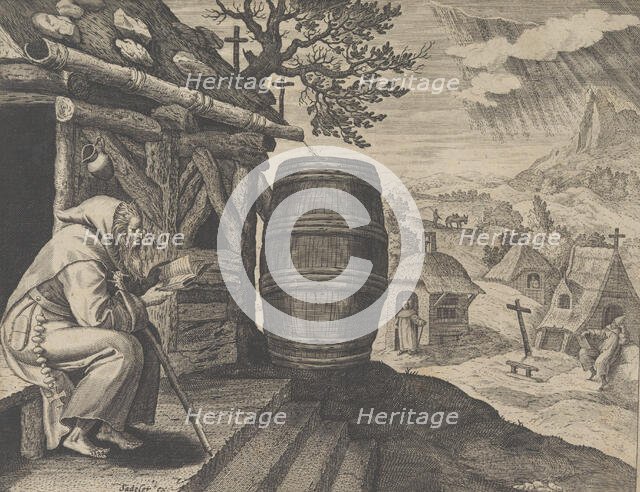 Ammon, from the series Solitudo Sive Vitae Patrum Eremicolarum, ca. 1585-86. Creator: Martin de Vos.