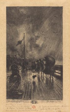 Un Débarquement en Angleterre (Landing in England), 1879. Creator: Felix Hilaire Buhot.