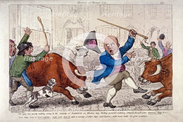 'Miseries of human life', Smithfield Market, London, c1800. Artist: Anon