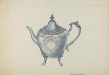 Silver Teapot, c. 1937. Creator: Harry Mann Waddell.