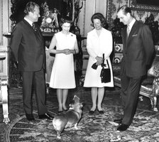 The Queen and Prince Philip with Chancellor Willy Brandt and his wife, Windsor Castle, 1972. Artist: Unknown
