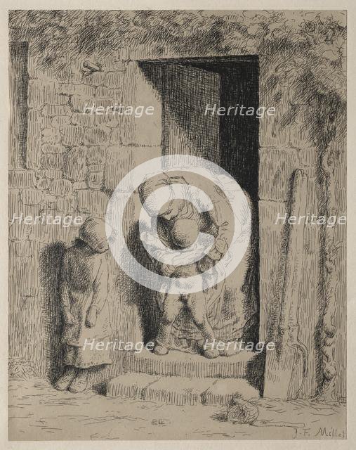 The Maternal Precaution. Creator: Jean-François Millet (French, 1814-1875).