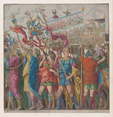 Sheet 1: Soldiers carrying banners, from The Triumph of Julius Caesar, 1599. Creator: Andreani, Andrea (c. 1540-after 1610).