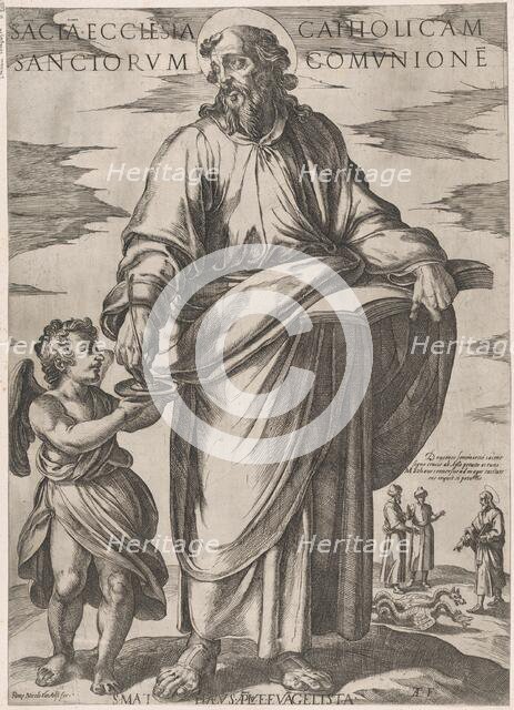 St. Matthew, from 'Christ, Mary, and the Apostles', ca. 1590-ca. 1610. Creator: Antonio Tempesta.