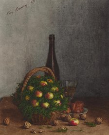 Still Life with Basket of Apples, 1863. Creator: Leon Bonvin.