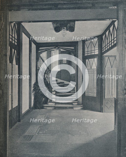 The floor and staircase of Behrens House, designed by Peter Behrens, 1901. Artist: Unknown.