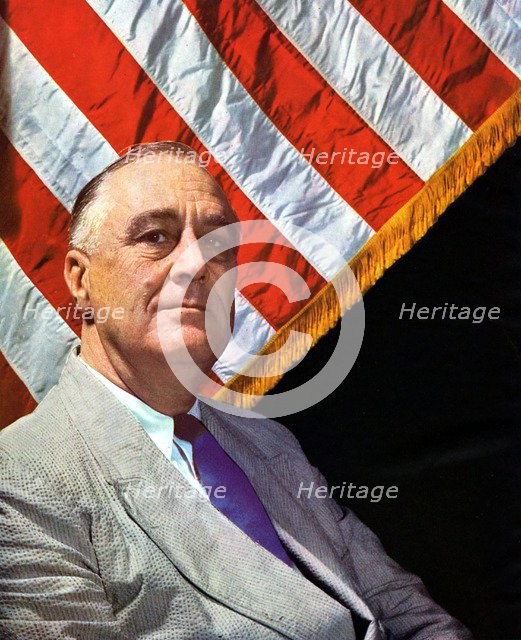 Franklin Delano Roosevelt (1882-1945), 32nd President of the USA 1932-1945, c1943. Artist: Unknown