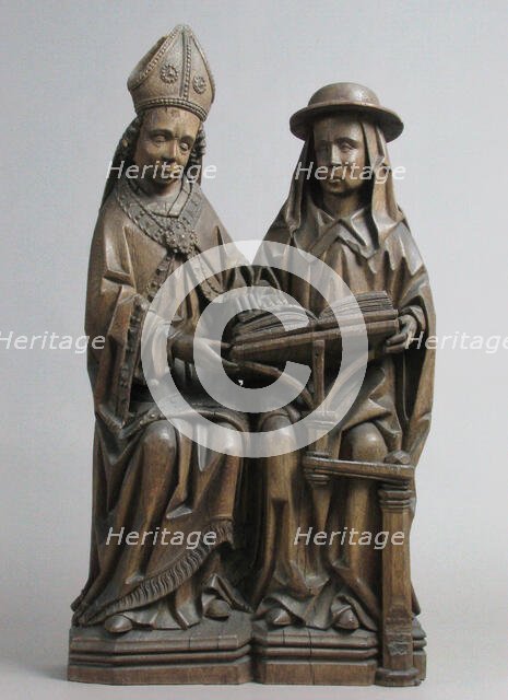 St. Augustine (or St. Ambrose) and St. Jerome, German, early 16th century. Creator: Unknown.