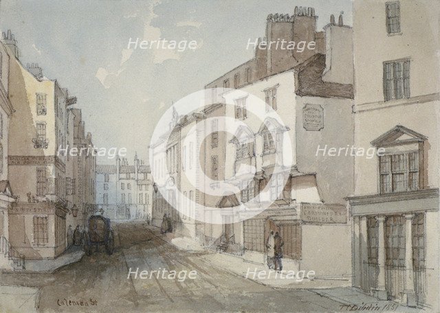 Coleman Street, City of London, 1851.                                                   Artist: Thomas Colman Dibdin