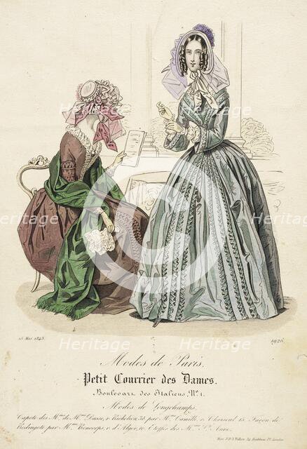 Fashion Plate (Modes de Paris), 1843. Creator: Unknown.