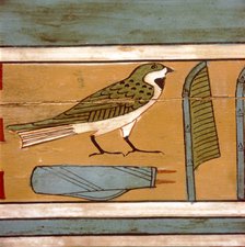 Swallow detail, Egyptian hieroglyphic on inner wall of coffin, c2000 BC. Artist: Unknown.