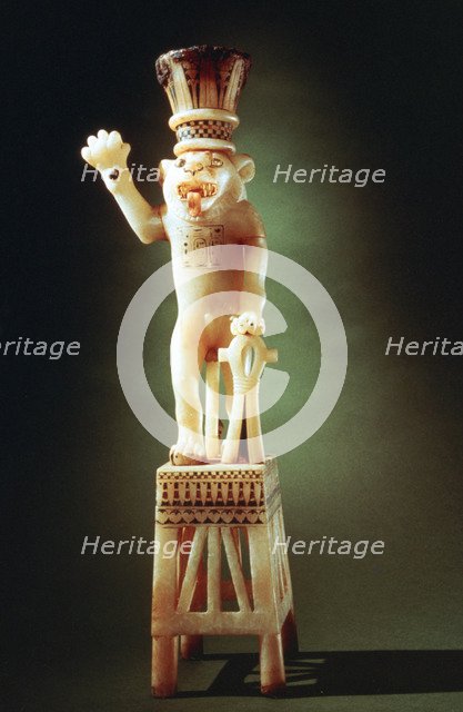 Lion figurine from the Tomb of Tutankhamen, 14th century BC. Artist: Unknown