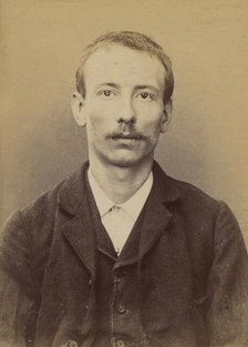 Cornu. Eugène. 25 ans, né à Paris XXe le 27/3/94. Cordonnier. Anarchiste. 2/7/94., 1894. Creator: Alphonse Bertillon.