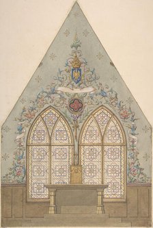 Design for Altar and Chapel, Farnborough, 1880-86. Creators: Jules-Edmond-Charles Lachaise, Eugène-Pierre Gourdet.