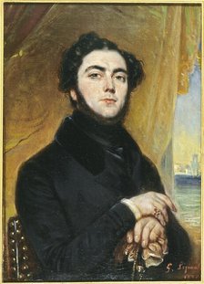Portrait of Eugène Sue (1804-1857), novelist, 1836. Creator: Francois-Gabriel-Guillaume Lepaulle.