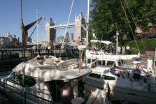 Boats in St Katherine's Lock, London