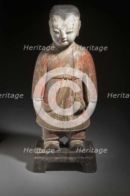 Altar Attendant (Tongja) Holding a Book (image 1 of 4), 19th century. Creator: Unknown.