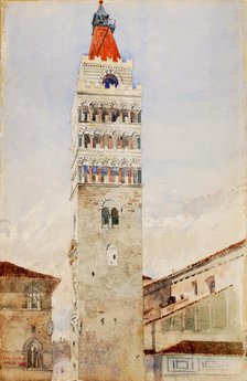 Cathedral Tower, Pistoia, Italy, 1898. Creator: Cass Gilbert.