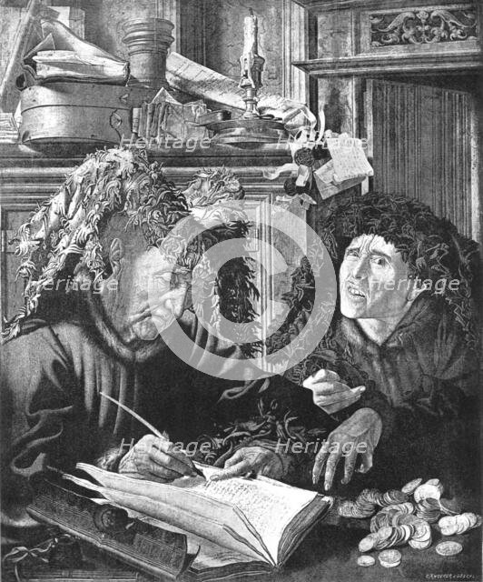 ''" Two Usurers"; from the picture by Marius Van Romerswael',c.1550. 1890. Creator: Unknown.